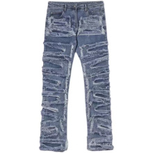 Ripped Slim Fit Saded Stapeled Jeans Männer